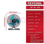 KEYCOOL 10inch Floor Fan Metal Blade Electric Fan Table fan Stand fan