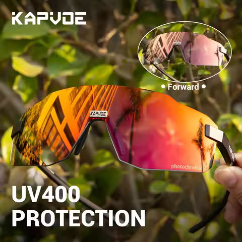 KAPVOE Photochromic Cycling Glasses Outdoor Bicycle Sunglasses Sports Eyewear Men MTB Cycling Sungla
