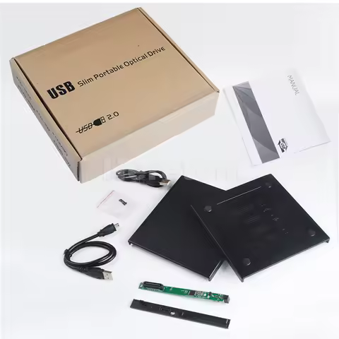 Hard Plastic Slim ABS USB 2.0 12.7mm IDE/ PATA to SATA DVD-ROM External Enclosure Case For CD/DVD Op