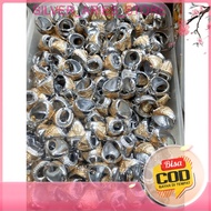 COD HARGA GROSIR. 1 Kodi (20 Pcs) Emban Ring Cincin TITANIUM SILVER Ring Batu Akik Anti Luntur / Emb