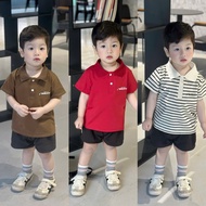 Boy's polo shirt, dynamic and polite TRUST patterned collared shirt, standard Korean Style, size 9-2