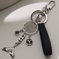 捕夢網鯨魚尾誕生石字母鑰匙圈 - 幸運吊飾 (6色)