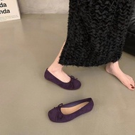 Evening Evening French Flat Suede Shoes Women Shoes Bowknot Red Evening Shoes Women
