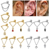 Bodyace 1 Pc Conch Earring Chain Stud Earring 16G Ear Piercing Stainless Steel Earring Helix Earring