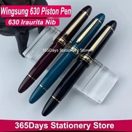 Wing Sung 630 Brief Fountain Pen Iraurita Nib 0.5~0.7mm Nib Piston Resin Gold Clip Pen Stationery Bu