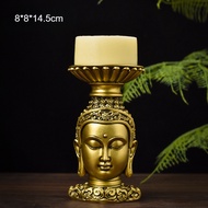In stock Buddha Candlestick Tea Light Holder Buda Statue for Buddhism Praying Interior Home Decor ho