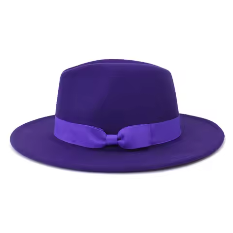 Lavender Ikatan Simpul Fedoras Lebar Brim Topi Panama Merasa Topi Jazz Hat Church Cap Inggris Wanita