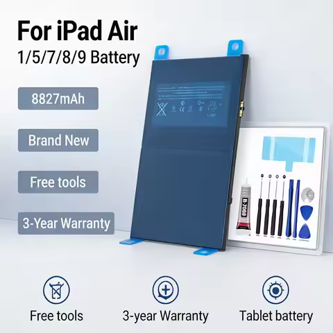8827mAh High Capacity Tablet Battery For iPad 5 7 8 9 5th iPad Air1 A1474 A1475 A1484 A1485 A1893 A1
