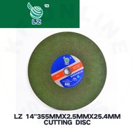 LZ 14"(GREEN)METAL CUTTING DISC 355MMX2.5MMX25.4MM/LZ 14" MATA POTONG BESI 355MMX2.5MMX25.4MM/PCS[1 