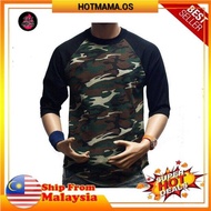 Tshirt Baju Raglan Army Celoreng Askar 3/4 Sleeve Tshirt Baju Raglan Askar Celoreng