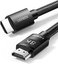 UGREEN HDMI 2.1 Cable 48Gbps Ultra High Speed 8K HDMI Cable 4K 240Hz 8K 60Hz Nylon Braided HDMI Cord Support Dynamic HDR eARC Dolby Atmos HDCP Compatible with PS5 PS4 Xbox TV Blu-ray Projector, 3M