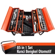 Allefix Toolbox Tool Box 85 Pcs Complete Socket Wrench Tool Set Automotive Workshop Tools