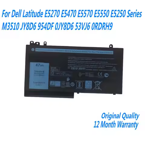 NEW NGGX5 Laptop Battery For Dell Latitude E5270 E5470 E5570 E5550 E5250 Series M3510 JY8D6 954DF 0J
