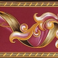 Dundee Deco BD3204 Peel and Stick Abstract Damask Scroll Magenta Burgundy Wallpaper Border Retro Des
