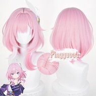 Honkai: Star Rail Cyrene Cosplay Wig 38cm Pink Gradient Heat-Resistant Synthetic Hair