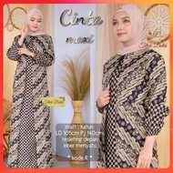 TERLARIS/ BAJU GAMIS DRESS BATIK WANITA TERBARU KOMBINASI POLOS JUMBO