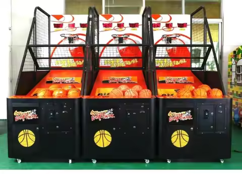 -Coin Operated Indoor Commercial Street Basketball Arcade Game Machine Collapsible Street Basketball