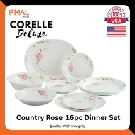 (Ready Stock) Corelle Country Rose 16pc Dinnerware Set | Deluxe Dinner Serve Set Tableware Set