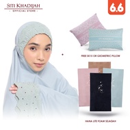 [6.6] Siti Khadijah Telekung Signature Lunara in Pale Green + Hana Lite Foam Sejadah + Free Sk Pillow