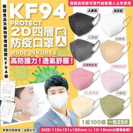 ⚠️收單中-6月頭到貨⚠️韓國KF94 Protect 2D口罩四層KF94防疫成人口罩(1組100個, 一包25片）