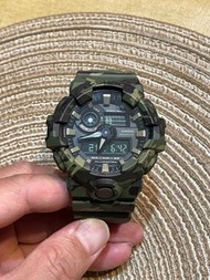 G-SHOCK 二手男錶 GA-700CM-3ADR 雙顯示 軍綠迷彩