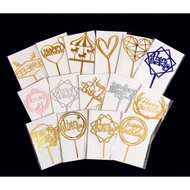 Cake Decoration Happy Birthday Acrylic Card Individual Package Cake Topper Design