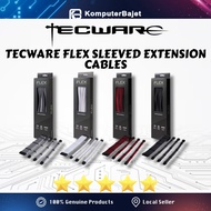 Tecware FLEX PSU Extension Sleeved Cables - White, Black/Grey, Black/White, Black/Red