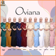 🆕️ Baju Kurung Pahang Moden OVIANA : Tunang Akad Nikah Hitam Putih Satin Border Lace Tinggi Jentayu 