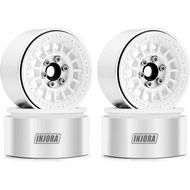 INJORA CNC Aluminum Multi-Spoke 1.9" Wheels for 1/10 RC Crawlers Upgrade(White)