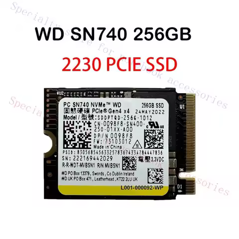 WD PC SN740 256GB M.2 2230 SSD NVMe PCIe4x4 For Steam Deck ASUS ROG Dell Laptop