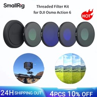 SmallRig Threaded Filter Kit for DJI Osmo Action 6, CPL & ND16 & ND32/8 Filter Kit w Silicone Lens C