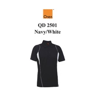 Oren Sport QD2501 Navy/White NTMY.os Quick Dry Polo Dri Fit Cotton Microfiber Unisex Collared Baju K