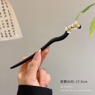 Black Sandalwood Butterfly New Chinese Style Hairpin for Women Advanced Sense Hairpin with Pan Hair 