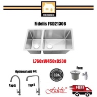 Fidelis FSD21306 undermount stainless steel kitchen sink