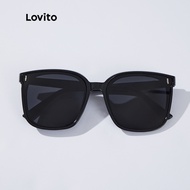 Kacamata Wanita Lovito Casual Bingkai Penuh Asas All-Match L34AD057 (Hitam)