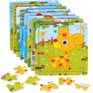 20 Optional 9-piece Wooden Jigsaw Puzzles for Children