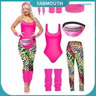 [YAR] Women's Retro Tracksuit Set - 1980s Inspired Fitness Wear | 7 Pieces Included