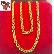 Emas 916 Original Lelong Chain Men Gold 916 Necklace Classic Style  Jewellery Set Rantai Leher Chain