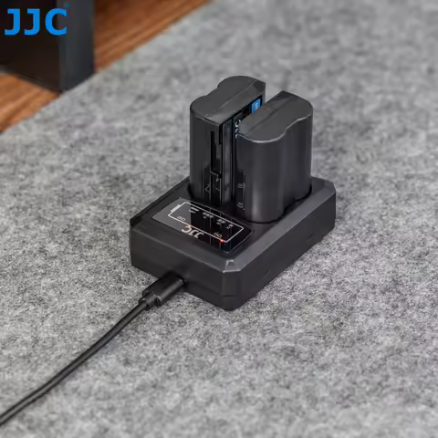 JJC Battery Charger Dual Slot for Panasonic DMW-BLK22 DMW-BLC12 DMW-BLF19 DMW-BLG10 DMW-BLE9 Sigma B