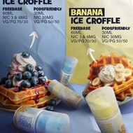 LIQUID SALTNIC - ESKRIM ICE CROFFLE SERIES 30ML 60ML - BANANA ICE CROFFLE / BLUBERRY ICE CROFFLE