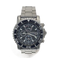 SEIKO Men's Watch Quartz Analog Stainless Steel BLK SLV SS 7t62-0cv0 Direct from Japan Secondhand