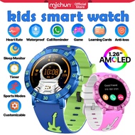 MJSHUN Circular Kids Smart Watch Support Bluetooth Call Heart Rate Sleep Tracker Blood Oxygen Puzzle