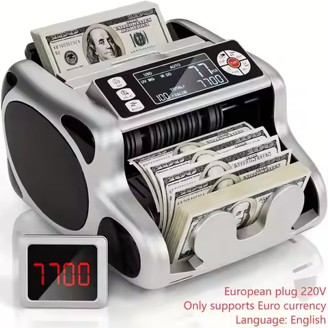 EU Plug 220V Voltage, USD EUR Money Counter Machine UV/MG/IR/DD Cash Counterfeit Detectors, Add/Batc