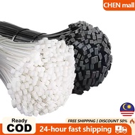 Pengikat kabel gesper kuat ikatan kabel nilon tetap tali pinggang pengikat hitam dan putih/Nylon cab