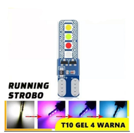Lampu Sen Jelly 8 Led Running T10 4 Warna Rgb Lampu Sen Sein Senja Flash Kedip Lampu Sen T10 12V/24V