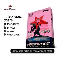 Lucky Star CS170 A4 80gsm Pink Color Paper 450 Sheets