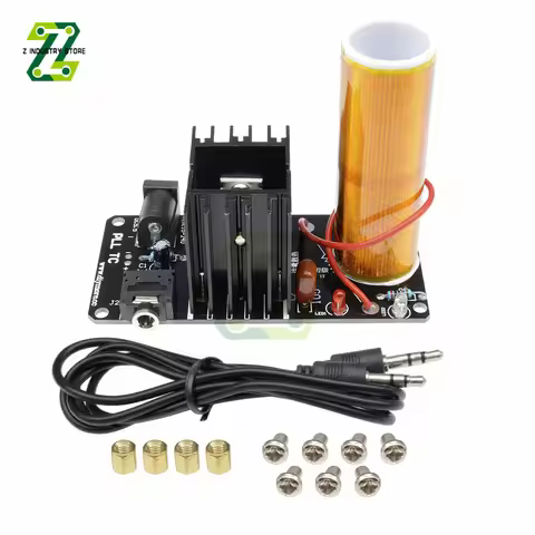 Mini Tesla Coil 15W Mini Music Tesla Coil Plasma Speaker Tesla Wireless Transmission DC 15-24V