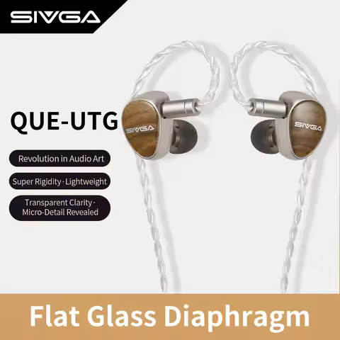 SIVGA Que UTG Flat Glass Diaphragm Dynamic Driver High-fidelity In-ear Wired Earphone Green Sandalwo