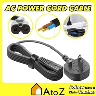 AC 3Pin/2pin AC Power 2 Core Cord Cable Wire Adaptor Connector 1.5m FOR PS4 , PS3 , PS2 , Laptop Rad