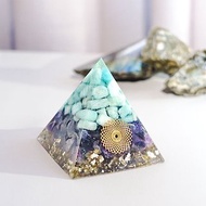 預訂【紫晶、天河石】奧根水晶能量金字塔Orgonite 6x6 cm